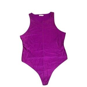 Good‎ American High Shine Body Suit Purple 5 Compression Nylon 2XL